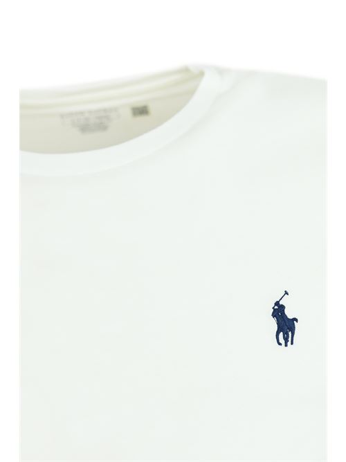 T-shirt con logo Pony in cotone bianco POLO RALPH LAUREN | 710680785003